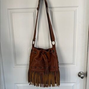 STS Ranchwear Tan Crossbody Bag with Fringe